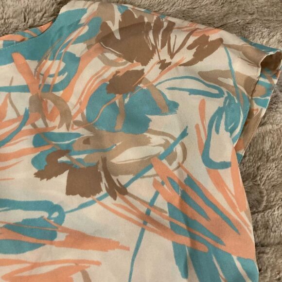: : VINTAGE 80s Abstract Floral Print Blouse : : - Picture 6 of 16
